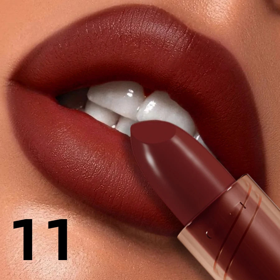 Waterproof Matte Lipstick – Long‑Lasting Red, Pink & Brown Lip Tint for Korean Makeup Looks