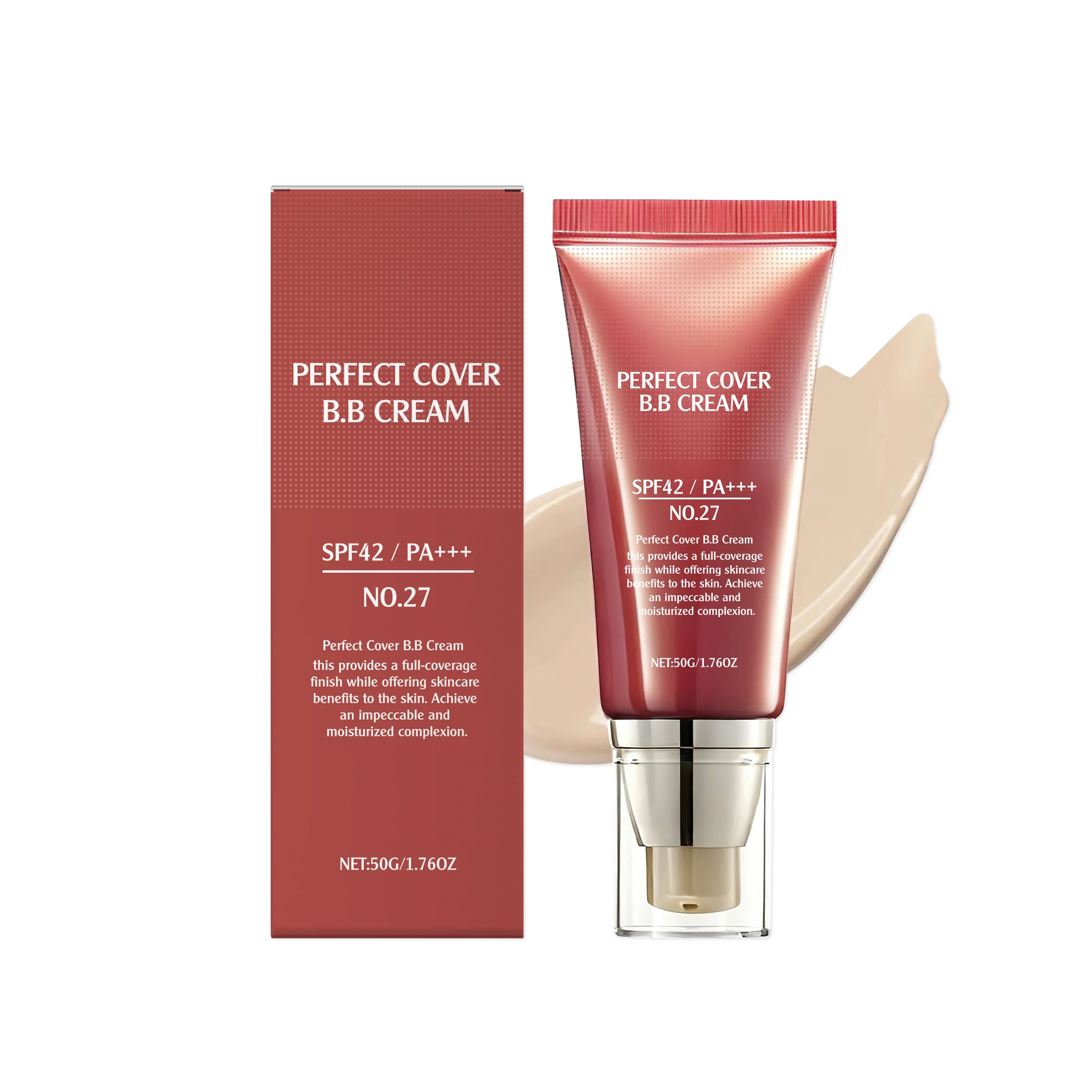 SPF42 PA+++ BB Cream – Full‑Coverage Liquid Foundation for Smooth, Even, Radiant Skin