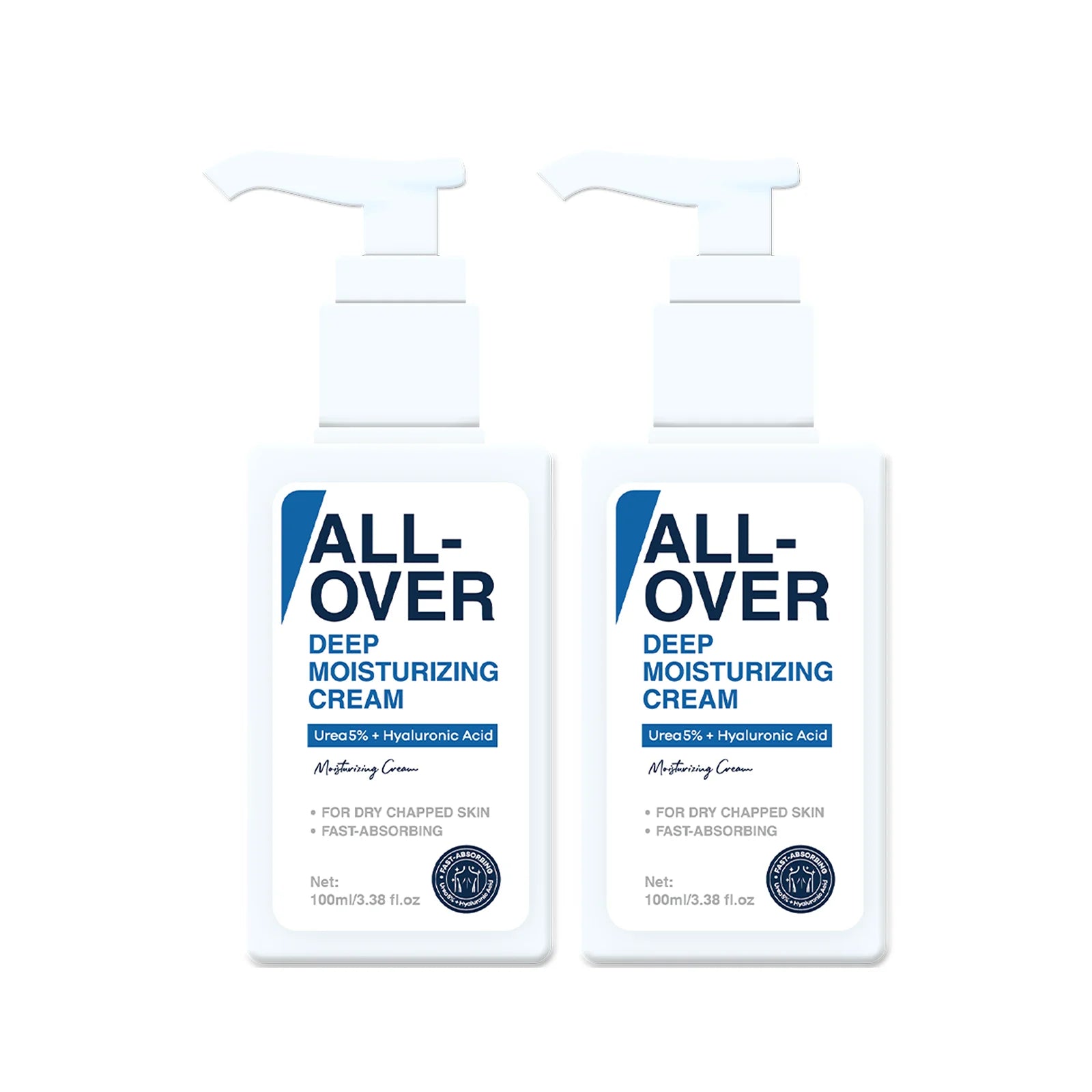 ALL-OVER Deep Moisturizing Cream 100ml 5% Urea Hyaluronic Acid Hydration Dry Chapped Skin Fast Absorption Face Body Hand Care