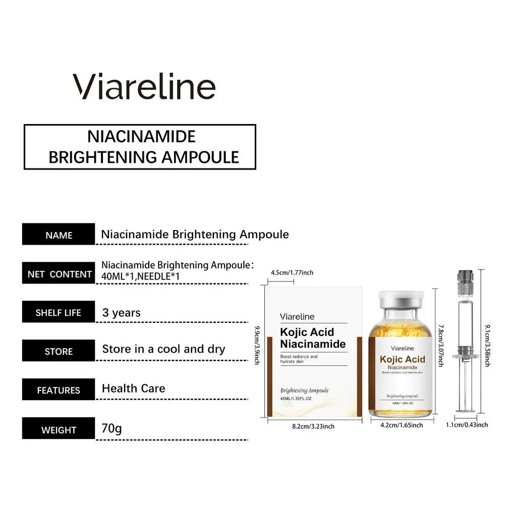 Kojic Acid Infused Face Ampoule Niacinamide Brightening Serum Deep Hydrating Moisturizing Nourishing Daily Glow Skin Care