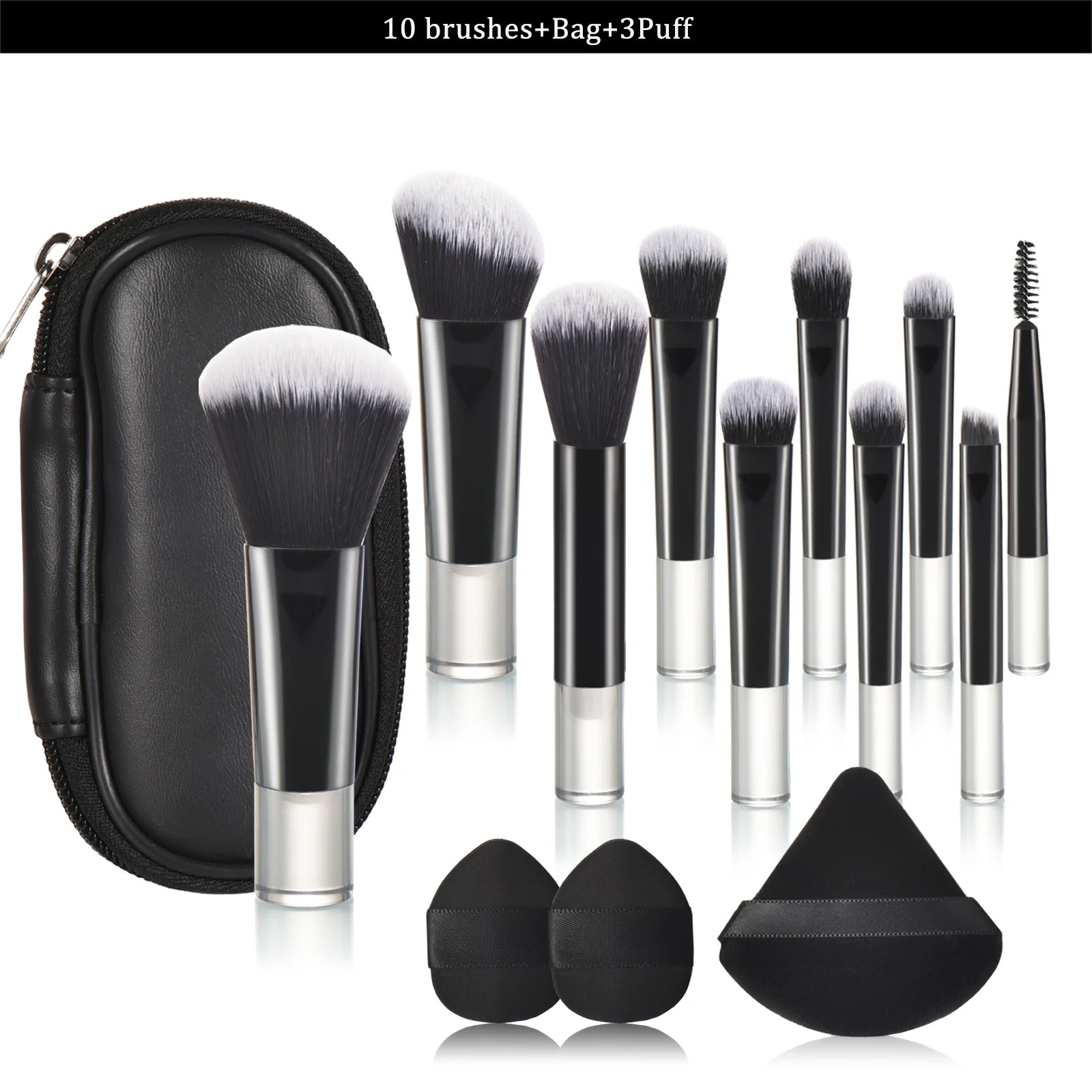 10 Pink Mini makeup brush Travel portable Makeup Tool Makeup Puff - Palm Brush Professional Makeup tool set