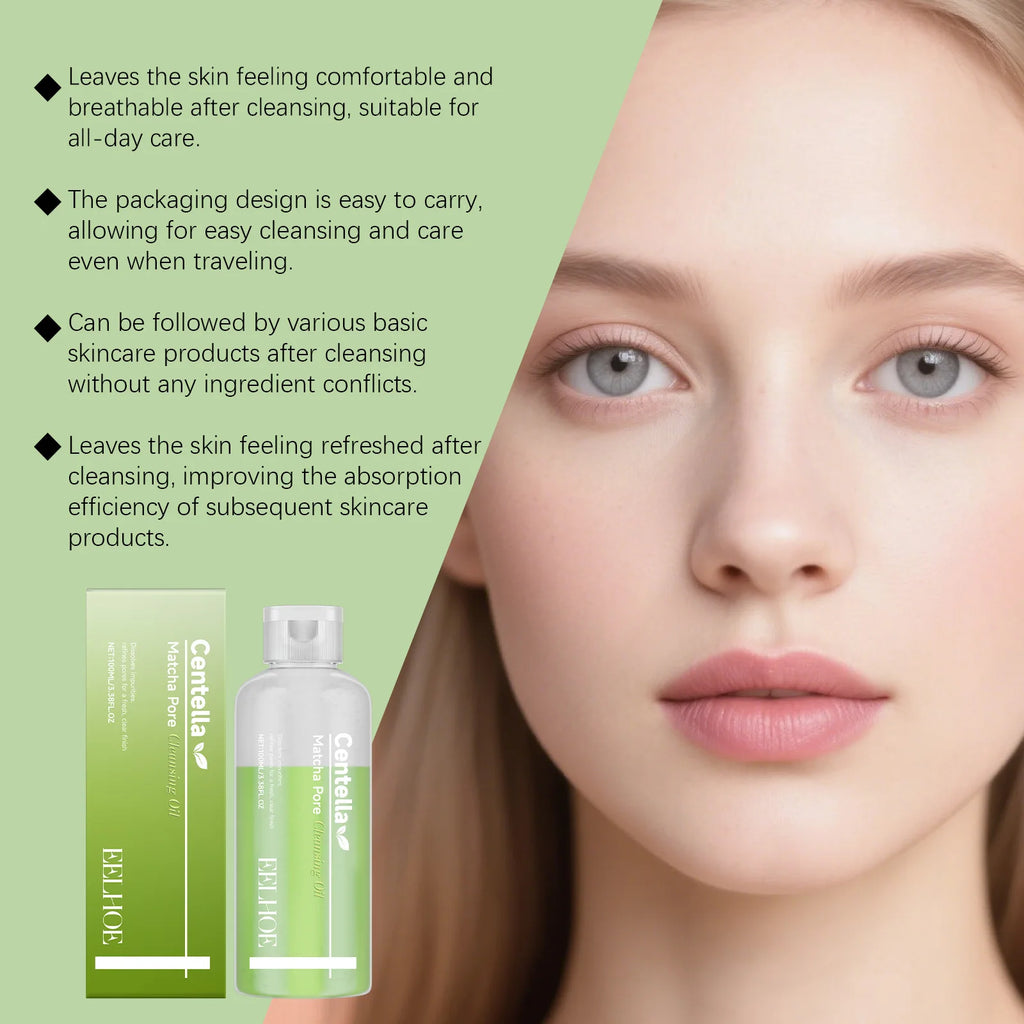 Matcha Cleansing Oil Gentle Remove Blackhead Shrink Pore Refreshing Control Oil Moisturizing Face Makeup Remover Oil Skin Care