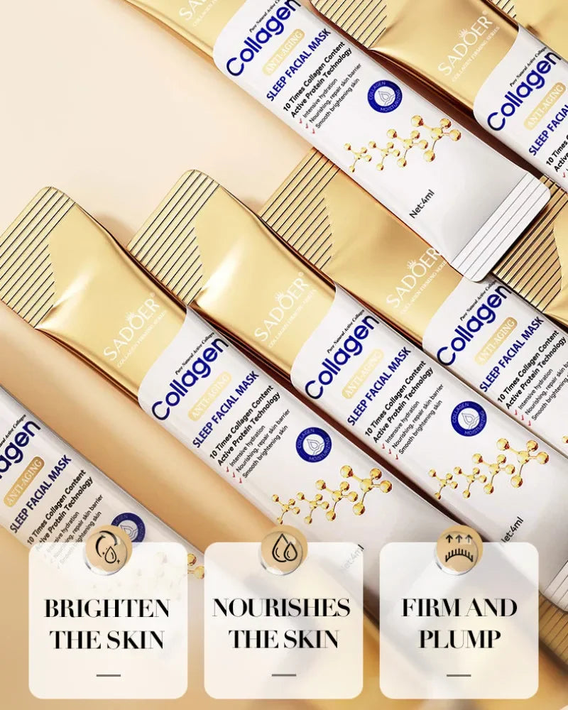 Deep hydration for soft, supple skin SADOER Collagen Sleeping Facial Masks.