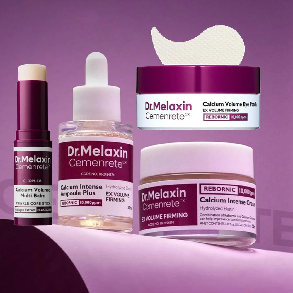 Cemenrete Calcium Intense Ampoule Essence Plus & Cream, Ex Volume Firming, Multi Balm Wrinkle Core Stick, Eye Patch, Skincare