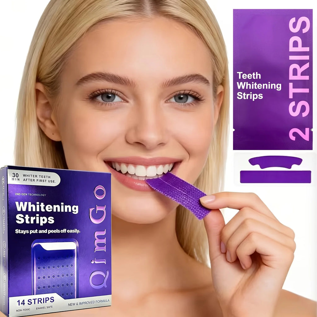 4Pcs Purple Teeth Whitening Strips 2.0 – Professional Stain Removal & Brightening Oral Care