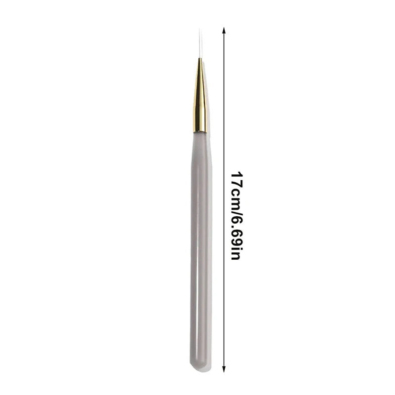 5Pcs Slim Nail Art Brushes – Acrylic Flower Painting & Line Drawing Kit