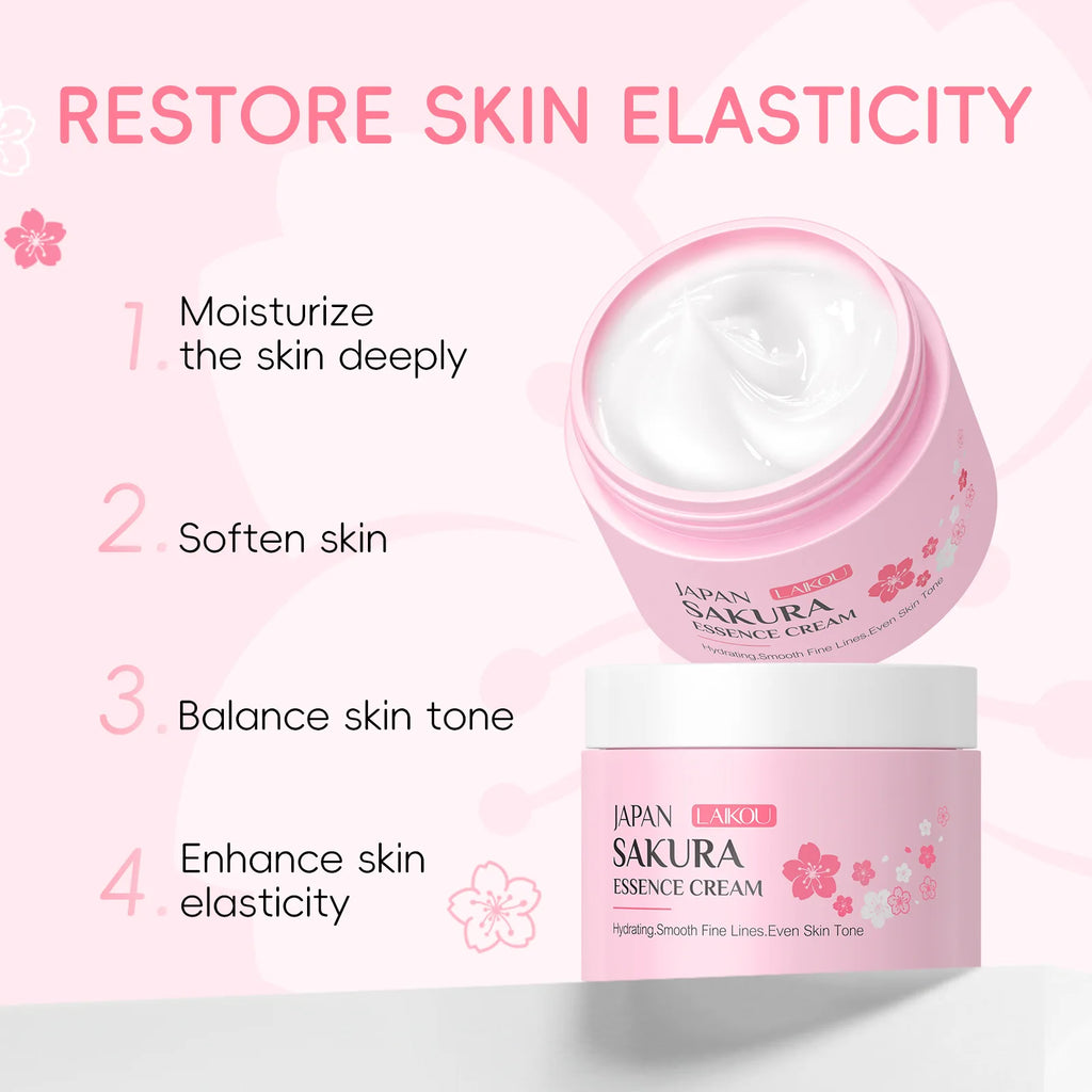 LAIKOU Sakura 24‑in‑1 Complete Skincare Set – Eye & Lip Masks, Serums, Cleanser, Toner & Cream