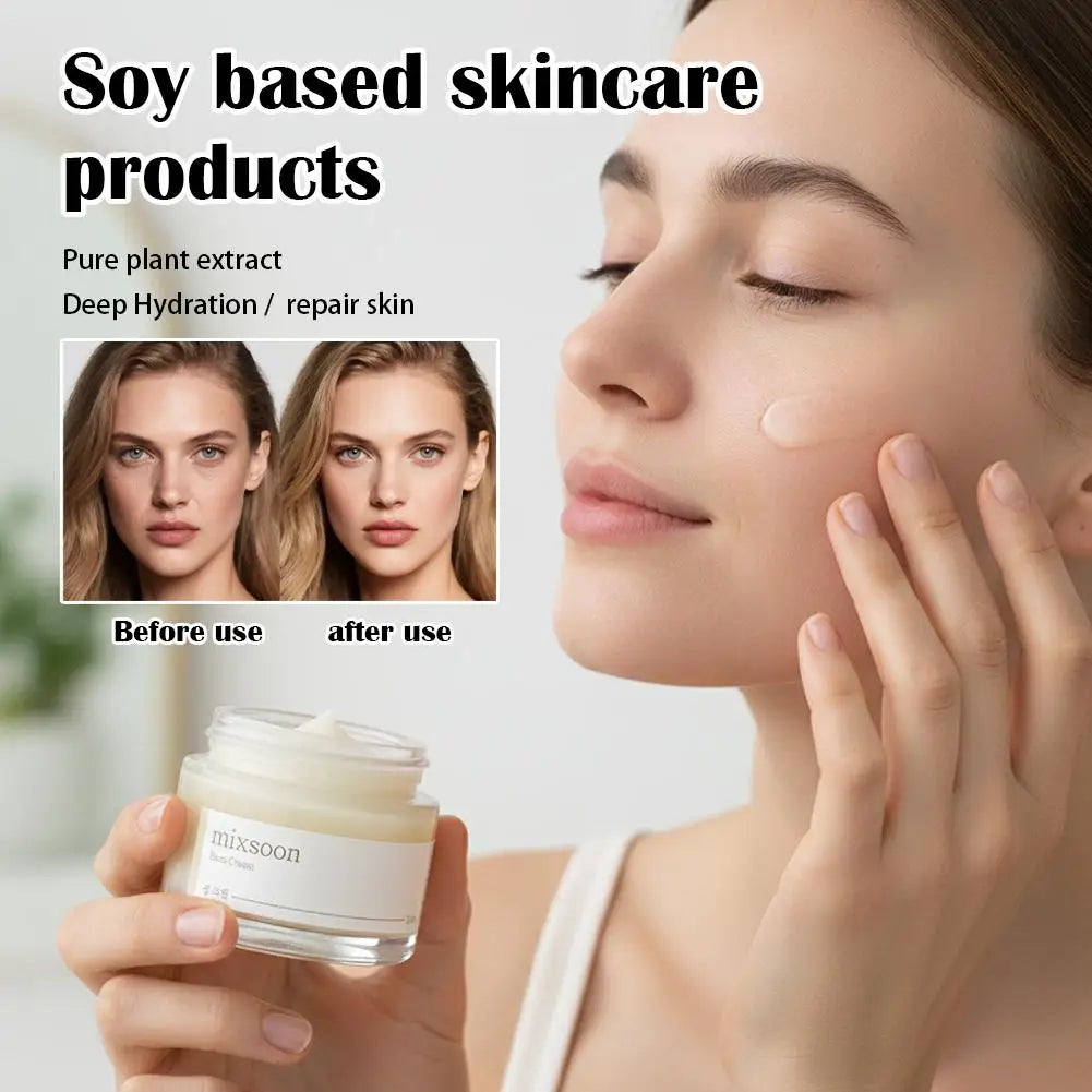 Mixsoon Set Bean Cream SPF50 Sunscreen Centella Cleanser, Soy Extract Hydrating Soothing Nourishing Skin Care