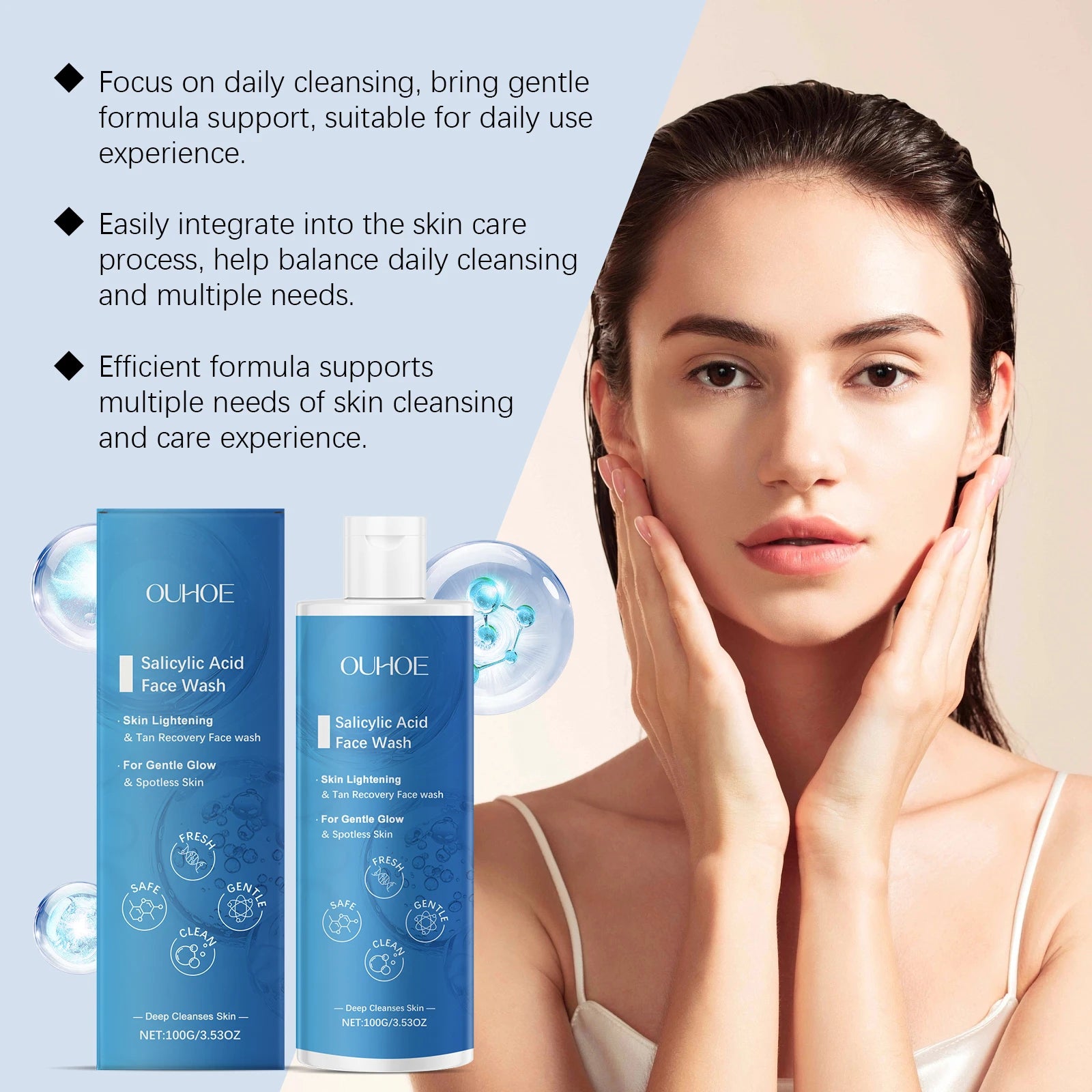 Acne‑Fighting Salicylic Acid Face Wash – Hydrating, Moisturizing & Pore‑Purifying
