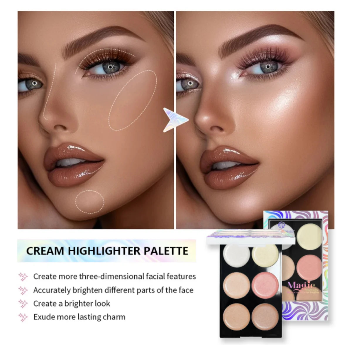 Pearlescent Diamond Liquid Highlighter – Intense Sparkle, Brightening Shimmer & Long‑Lasting Contour Glow