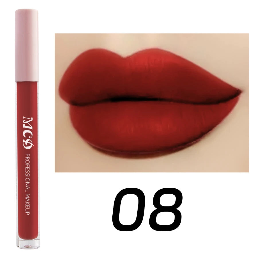 Dark Brown Matte Velvet Lip Gloss Waterproof Liquid Lipstick Nude Brown Lips Korean Makeup for Lip Tint Lip Glaze Cosmetics