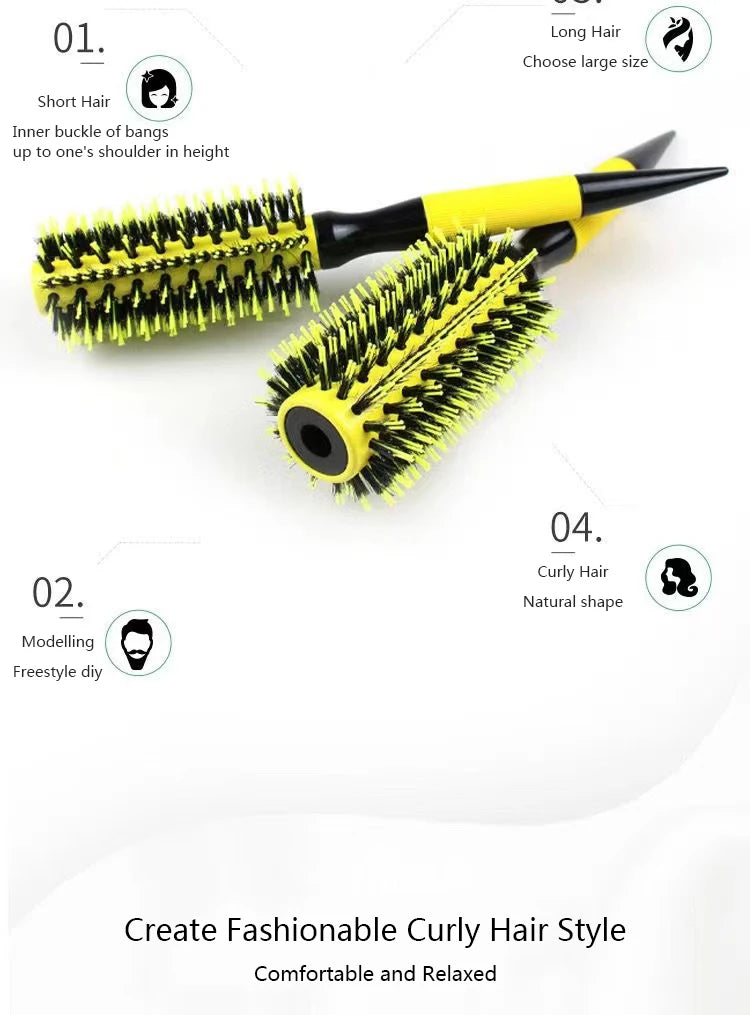 Salon Styling Round Comb Woman Hair Curlerl Professional Hairdresser Curling Combs Barbershop Hairdressing Tools Accessories