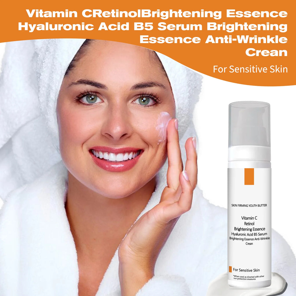 SKIN FIRMING YOUTH BUTTER 50ml - Anti-Wrinkle Cream with Hyaluronic Acid & Vitamin C, Brightening Essence for Sensitive Skin