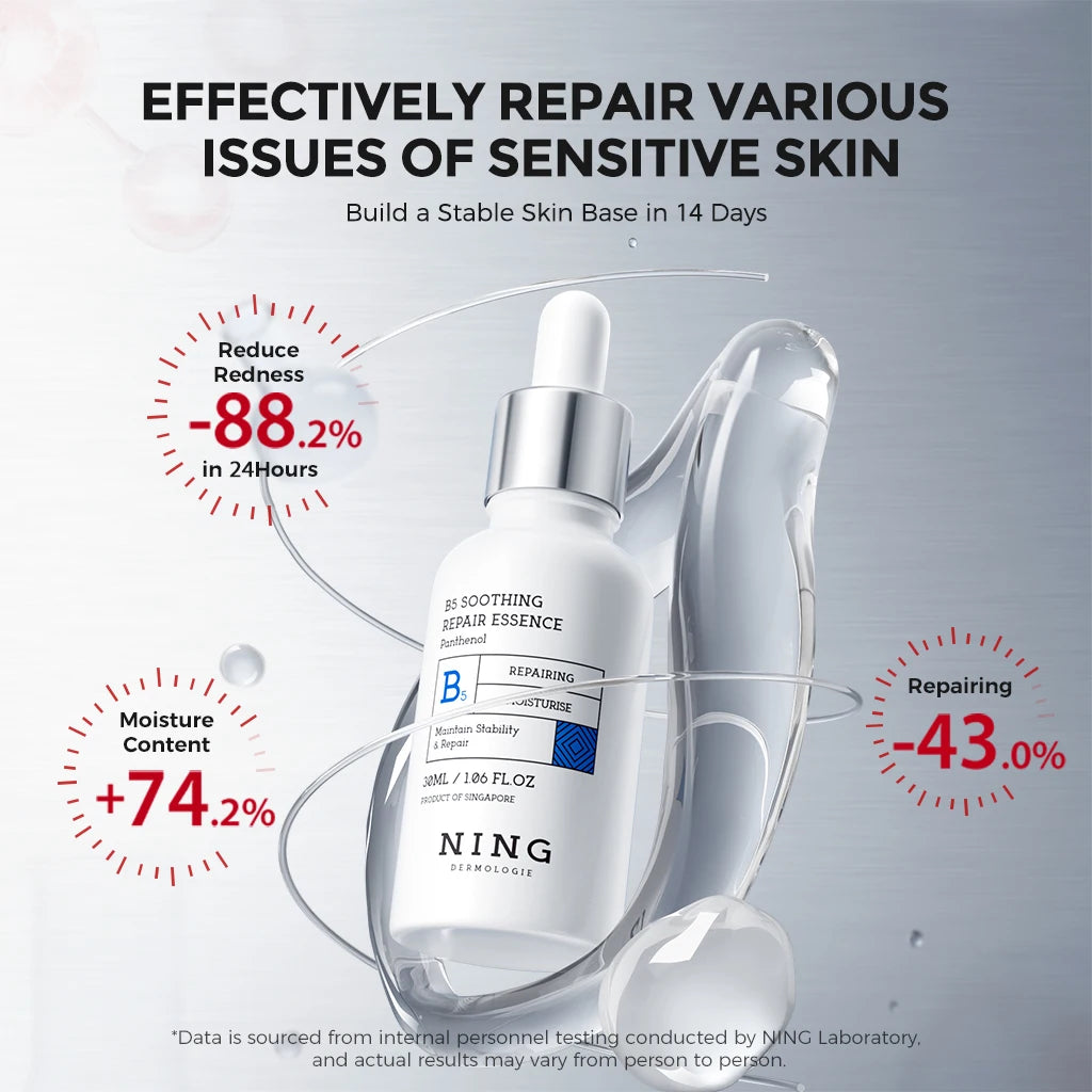 Vitamin B5 Serum – Panthenol + Ceramides + Squalane, Hydrating Soothing Essence for Sensitive Skin & Barrier Support