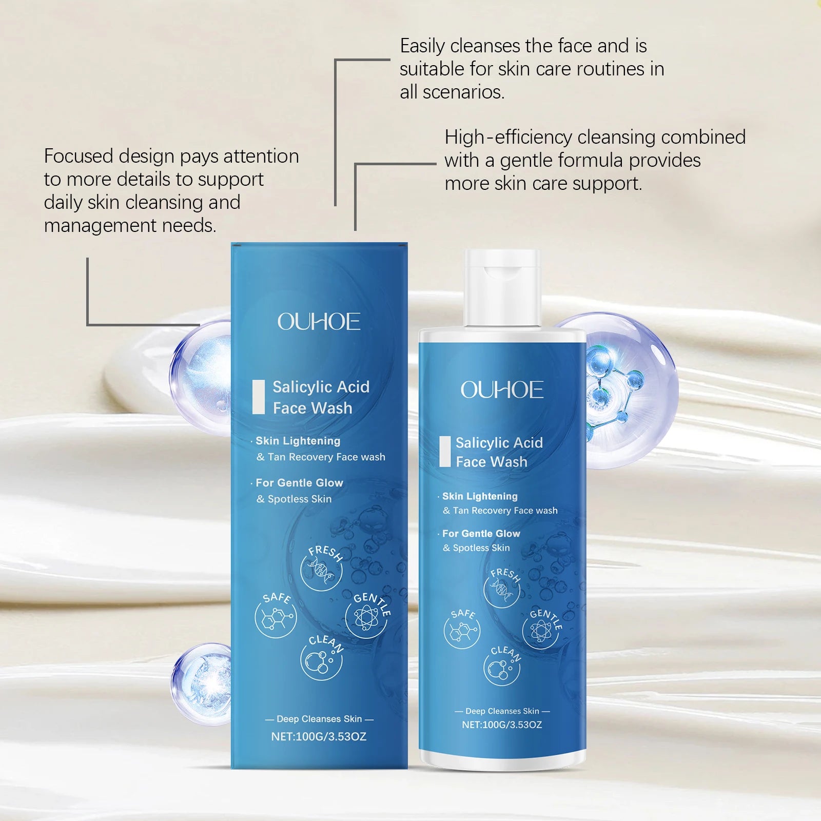 Acne‑Fighting Salicylic Acid Face Wash – Hydrating, Moisturizing & Pore‑Purifying