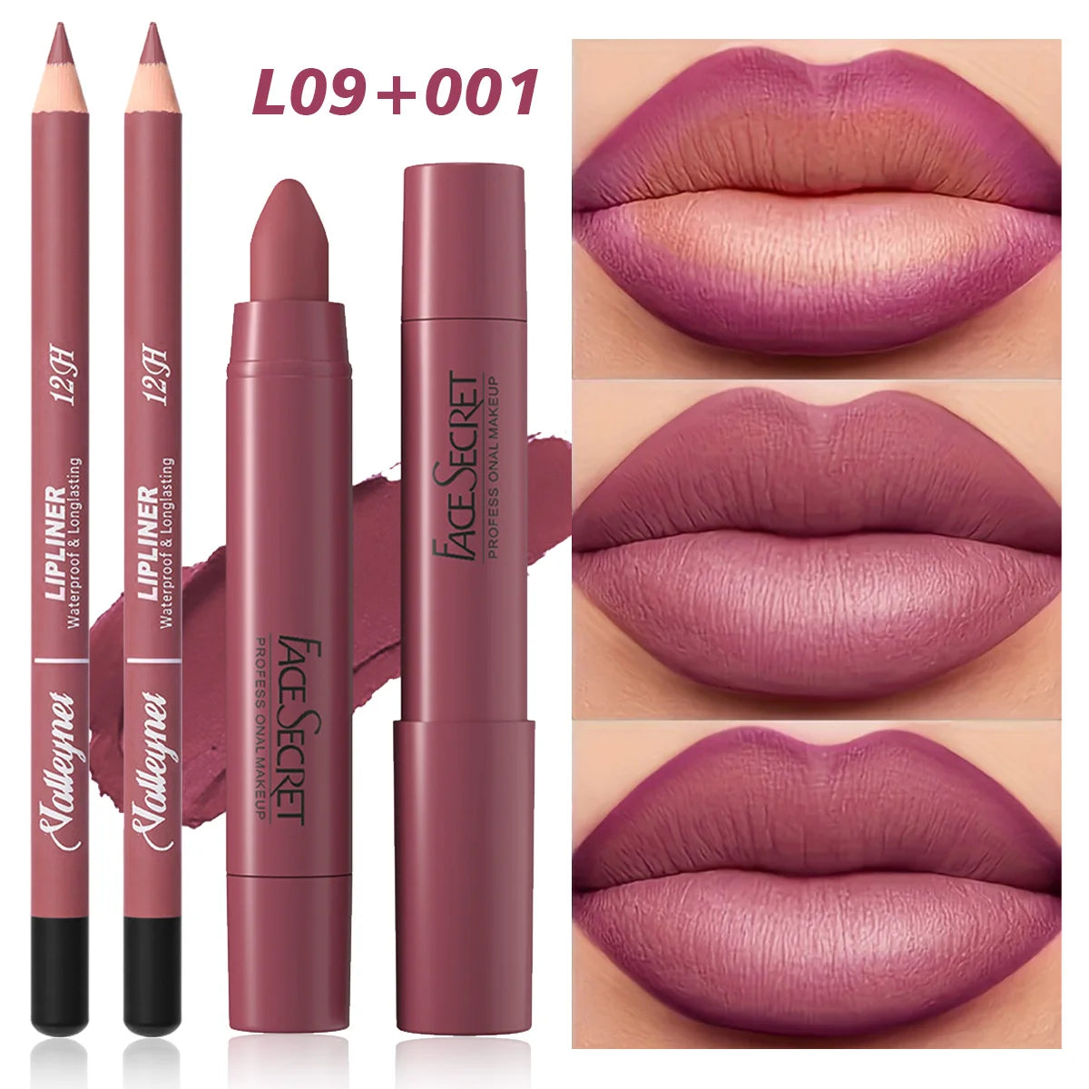 Matte Velvet Lip Duo – 2‑Piece Lip Liner & Lipstick Pencil Set | Long‑Lasting, Full‑Color Lip Combo