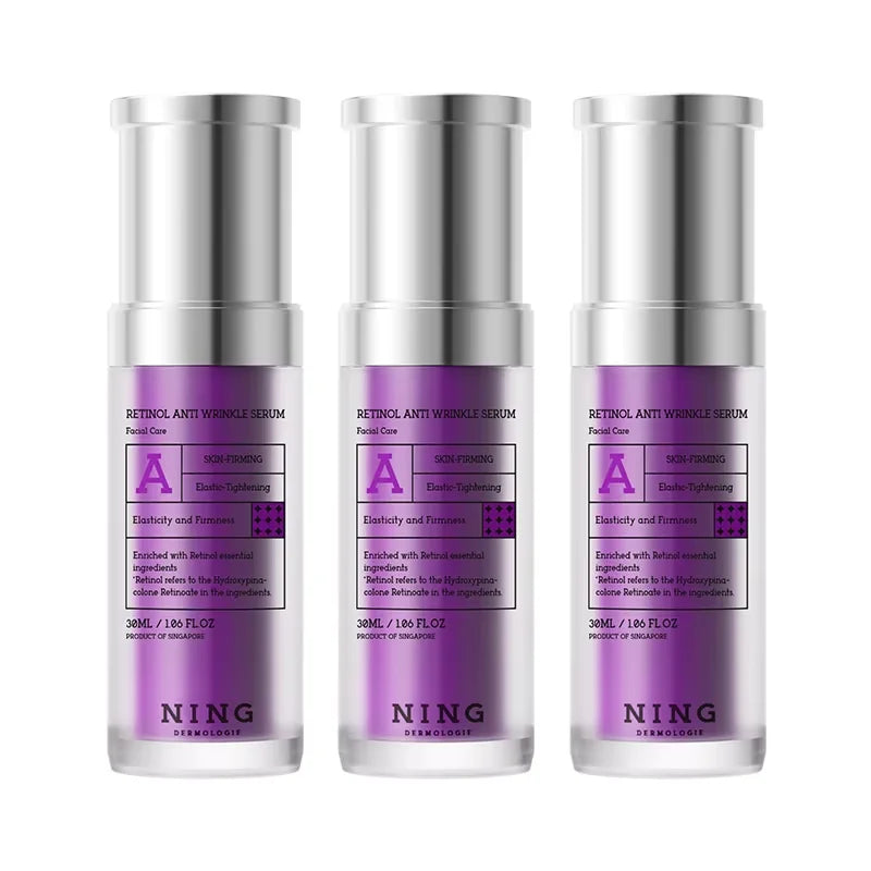 NING Retinol Serum 30ml x3 – Beginner Night Essence for Firming Care, Smooth-Looking Lines & Radiant Skin