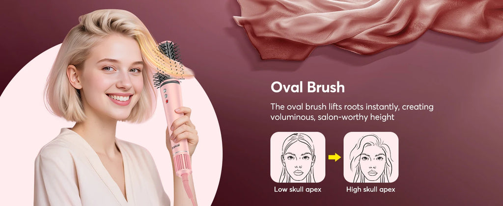 5 in 1 High-Speed Hot Air Styler Frizz-Free Fast Drying No Heat Damage Hair Dryer Curl Volumize Straighten with Travel Bag