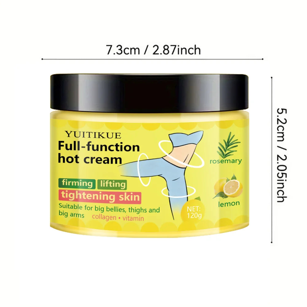 Full-function Hot Cream 120g - Firming, Lifting & Tightening, Rosemary & Lemon Formula for Belly, Thighs & Arms