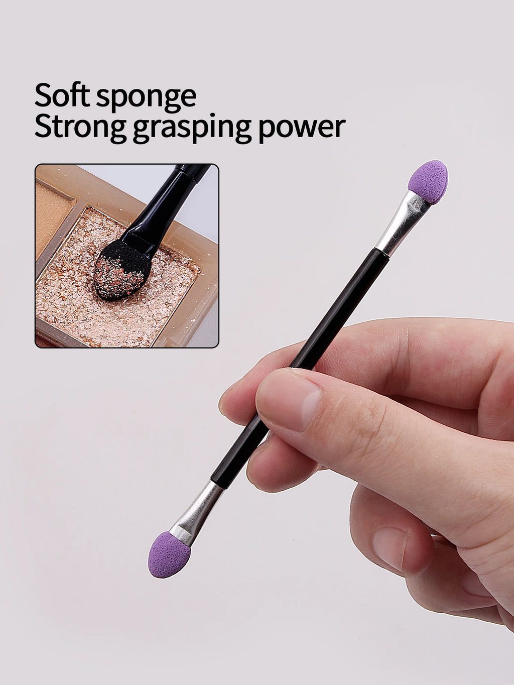 50PCS Double-Ended Eyeshadow Brushes Fashion Useful Long Handle Sponge Stick Applicators Lip Eye Brow Brush Beauty Makeup Tool