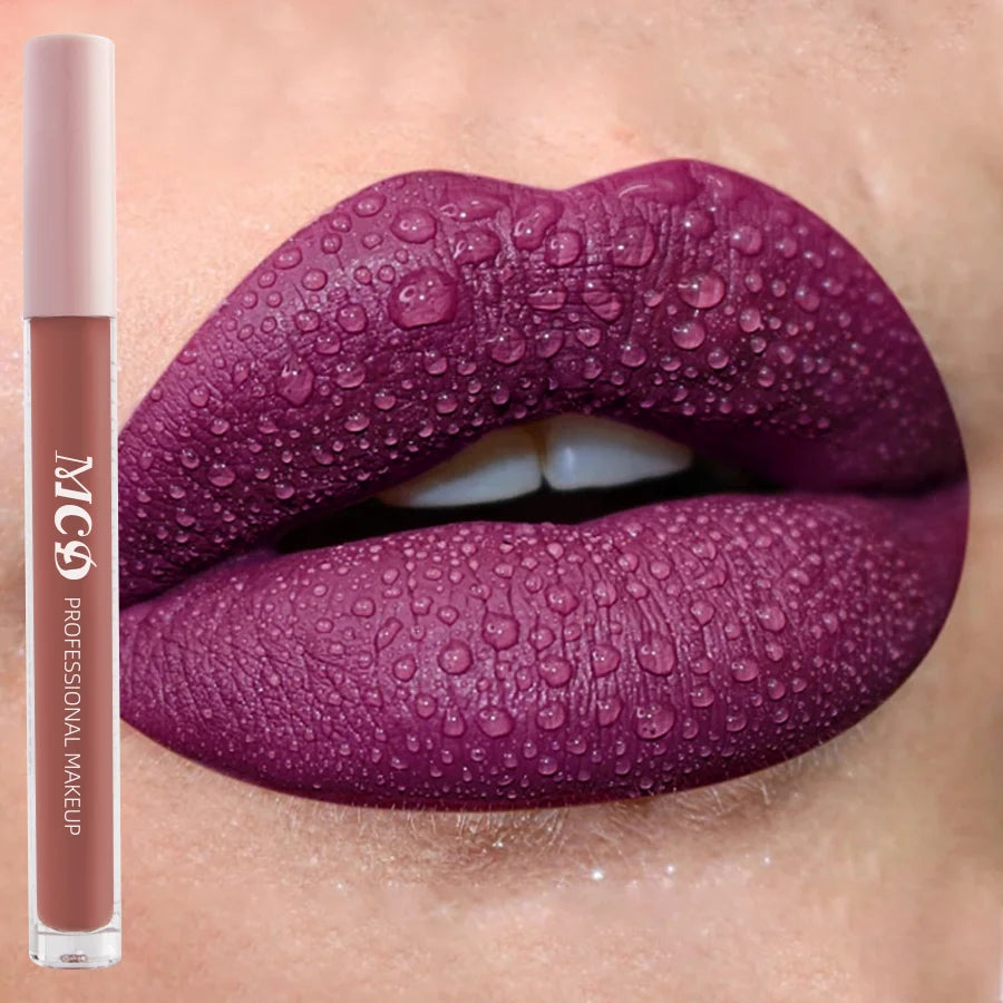 Dark Brown Matte Velvet Lip Gloss Waterproof Liquid Lipstick Nude Brown Lips Korean Makeup for Lip Tint Lip Glaze Cosmetics