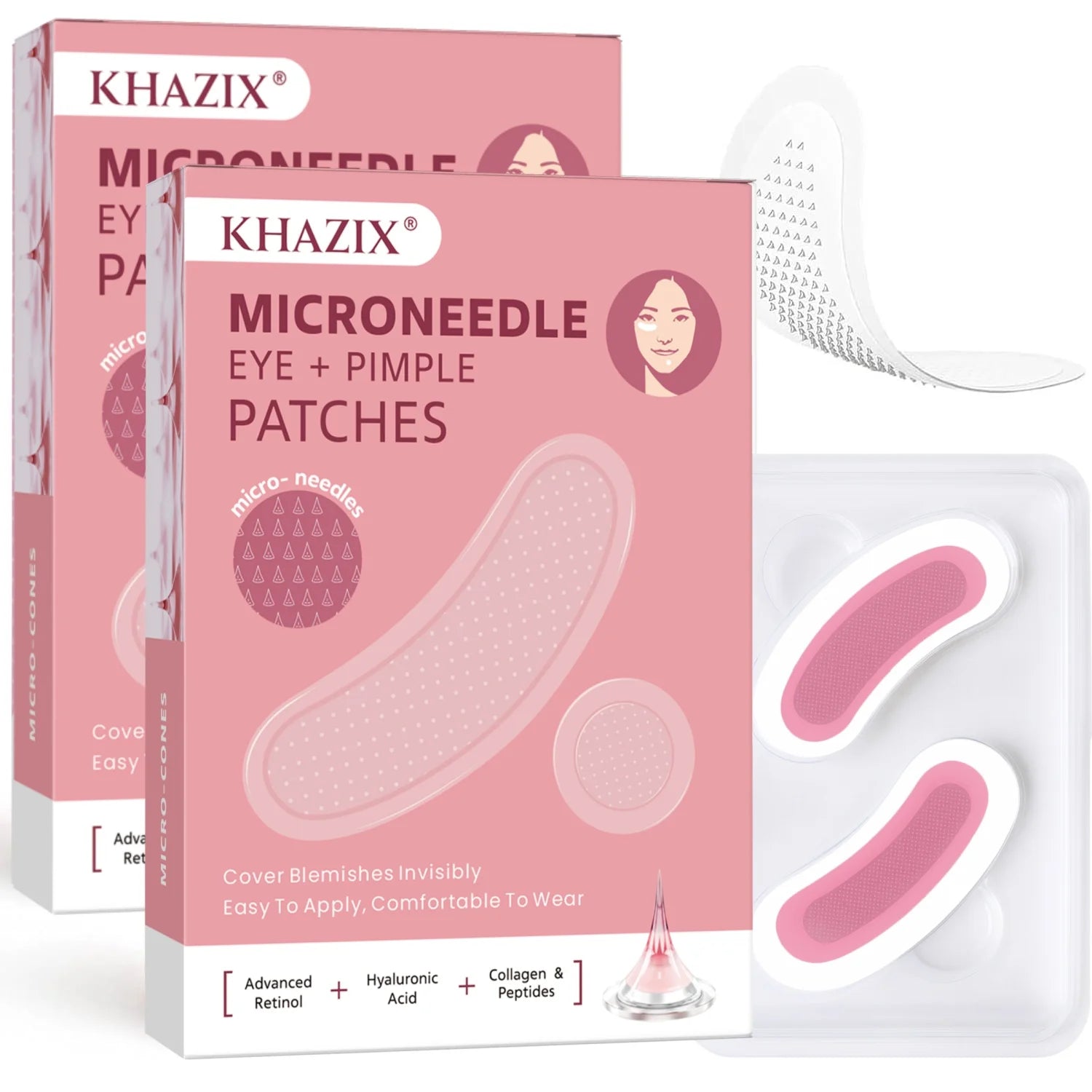 Retinol microneedle patches for targeted wrinkle care.