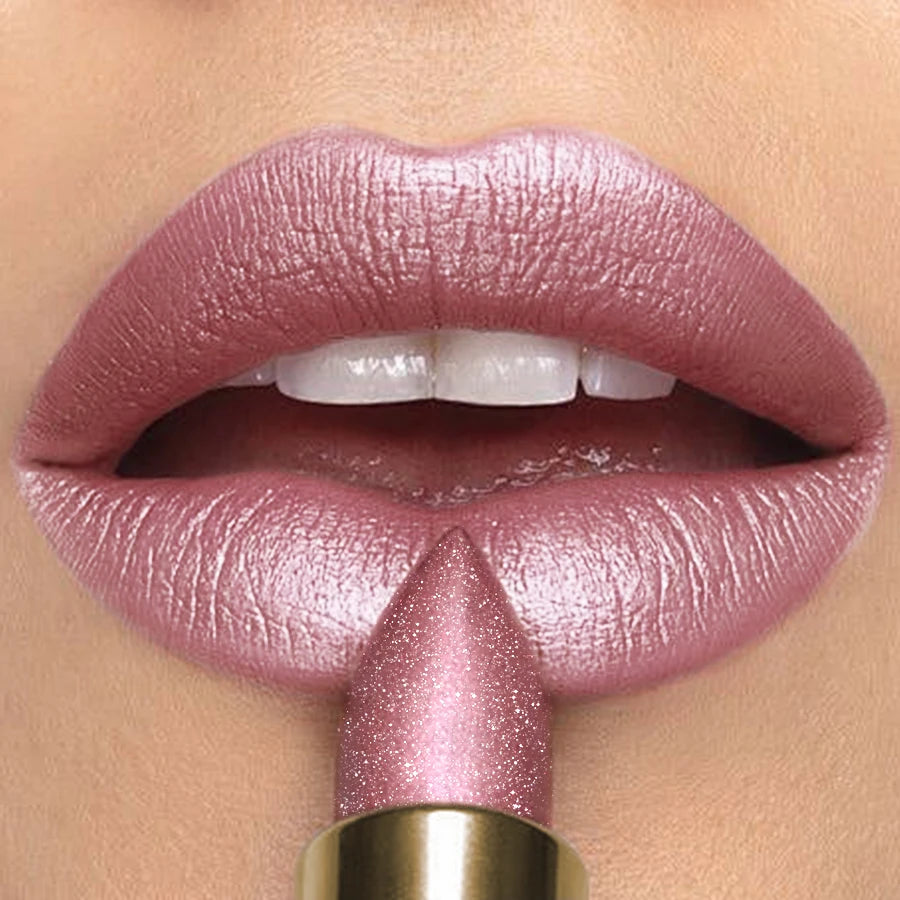 Metallic Glitter Shiny Lipstick Lip Tint,Waterproof Lip Senior Matte Lip Makeup Gifts for Women Cosmetic Lip Glaze