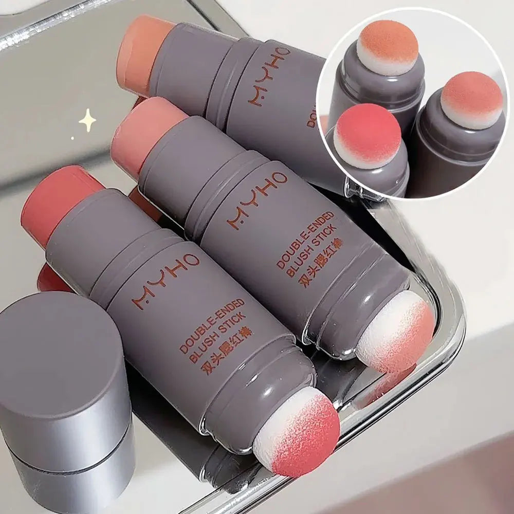 Double‑ended blush stick for easy, precise application