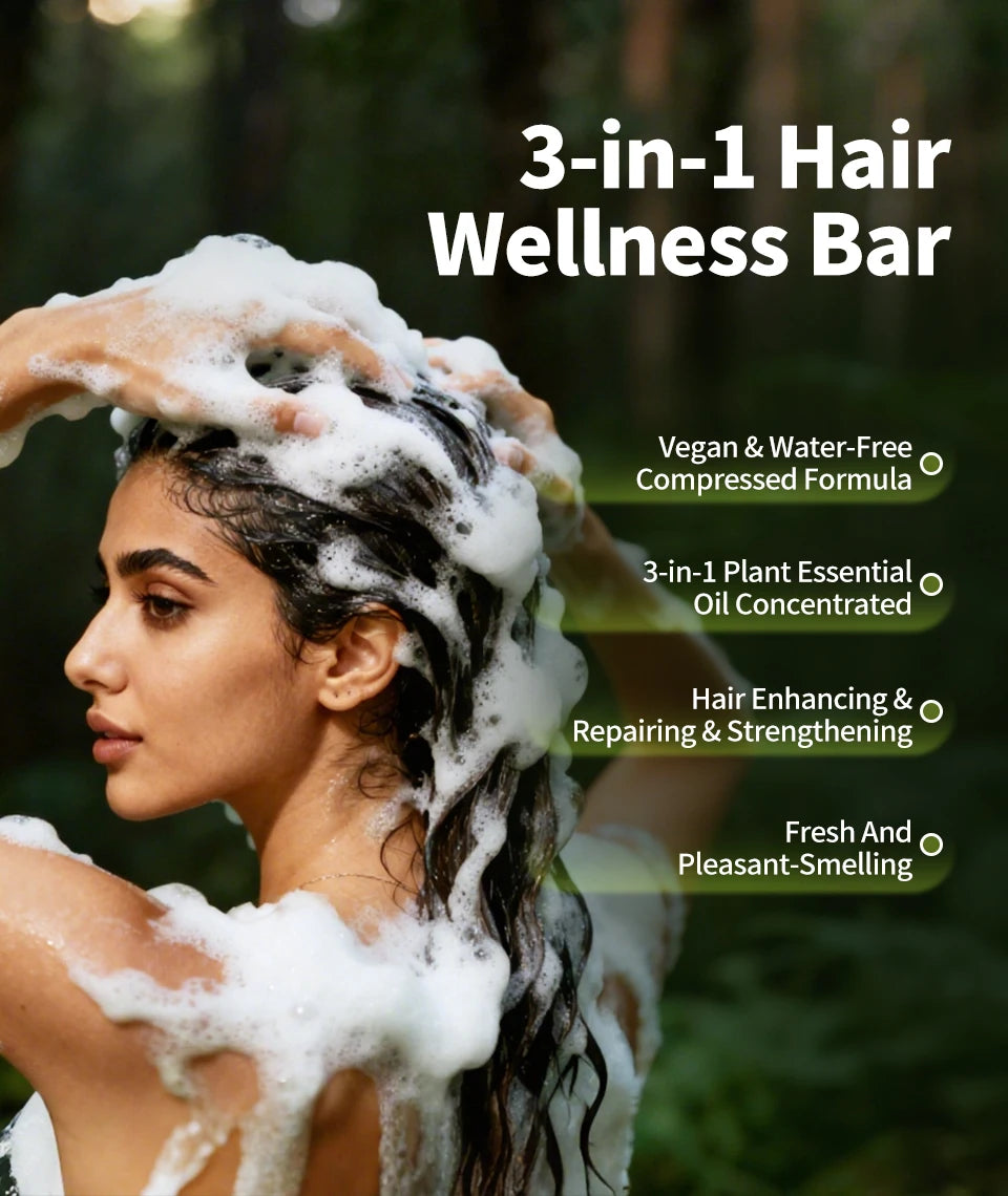 Usman Grass & Platycladus Herbal Shampoo Bar – Natural Hair‑Loss Care, Root Strengthening, Oil‑Control & Scalp‑Cleansing Growth Formula