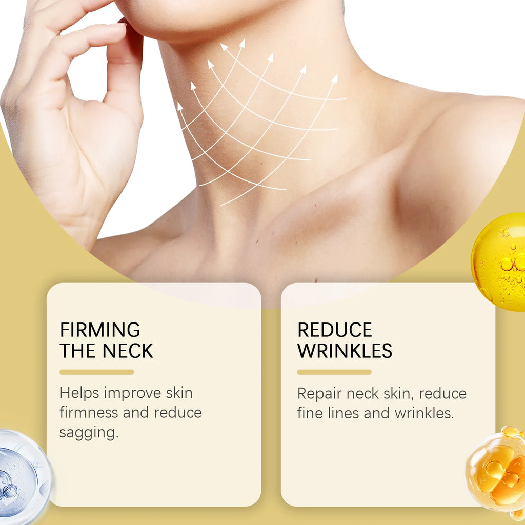 AH-8 Firming Neck Cream with Roller Moisturizing Tightening Lotion Jawline Double Chin Lifting Massage Anti Aging Neck Skin Care