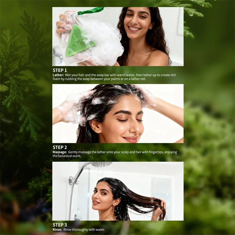 Usman Grass & Platycladus Herbal Shampoo Bar – Natural Hair‑Loss Care, Root Strengthening, Oil‑Control & Scalp‑Cleansing Growth Formula