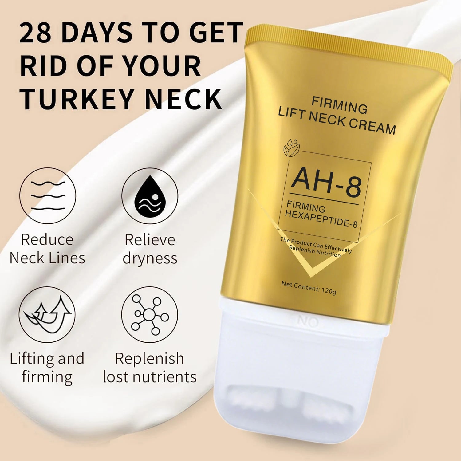 Turkey Neck Corrector Firming Cream with Massage Roller – 120g