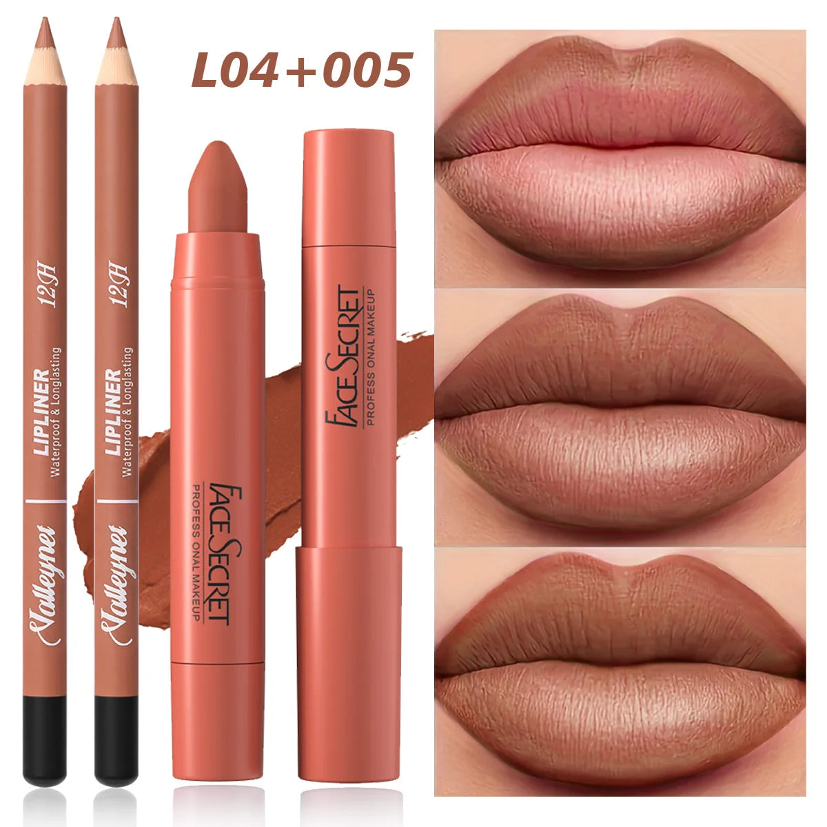 Matte Velvet Lip Duo – 2‑Piece Lip Liner & Lipstick Pencil Set | Long‑Lasting, Full‑Color Lip Combo