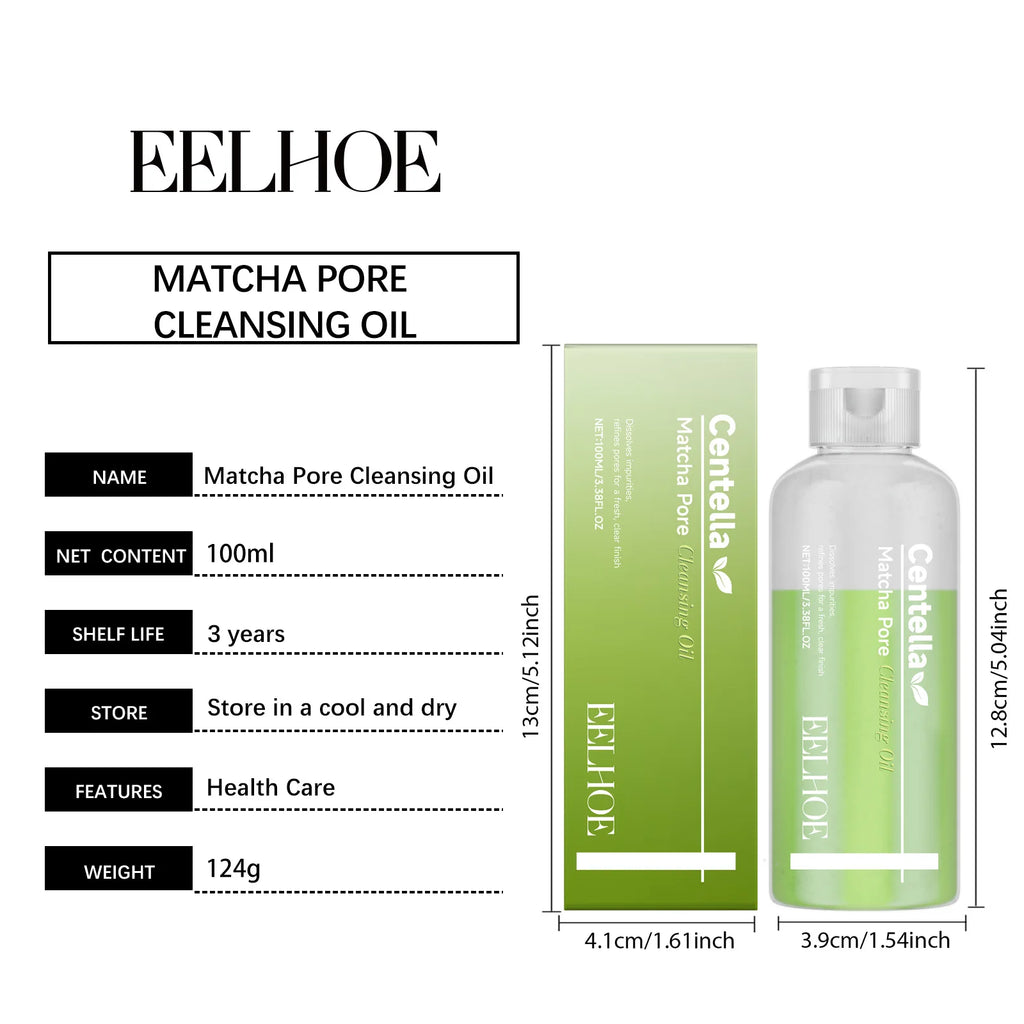 Matcha Cleansing Oil Gentle Remove Blackhead Shrink Pore Refreshing Control Oil Moisturizing Face Makeup Remover Oil Skin Care