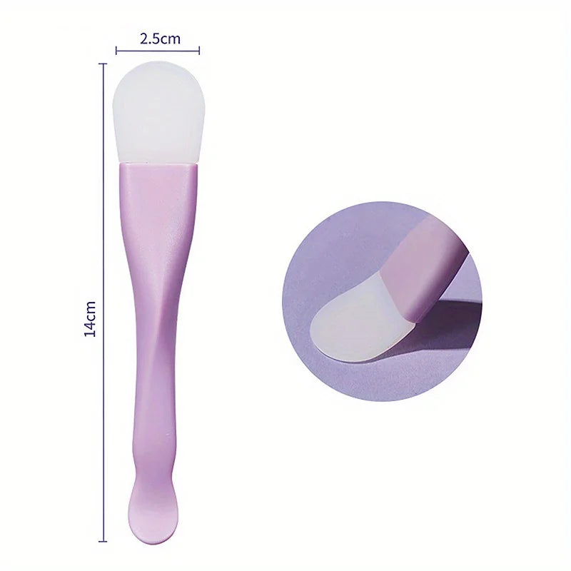 Double‑Head Silicone Facial Mask Brush – Mud Mask Applicator & Face Cleaning Scraper for Skincare