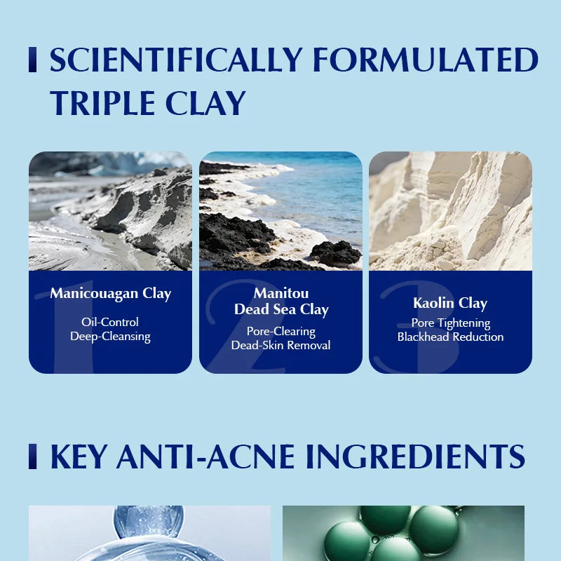 Oil-Balancing Deep Cleansing Mud Mask – Witch Hazel, Centella & Blue Lotus for Smooth-Looking Pores & Sebum Balance