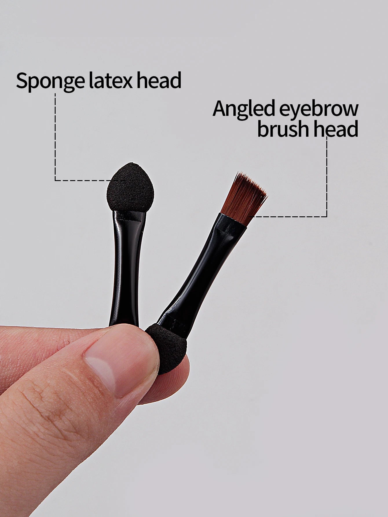 20Pcs Double Head Makeup Brush Aluminum Tube Bevel Eyebrow Brush Mini Dual Purpose Small Sponge Brush Eye Shadow Brush
