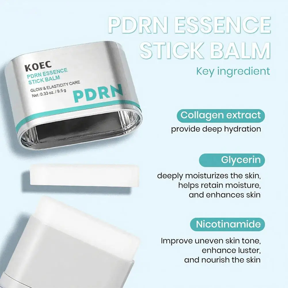 PDRN Collagen Essence Stick Balm All-in-One Eye, Neck & Makeup Base Balm, Plumping for Fine Lines Wrinkles Skin Care
