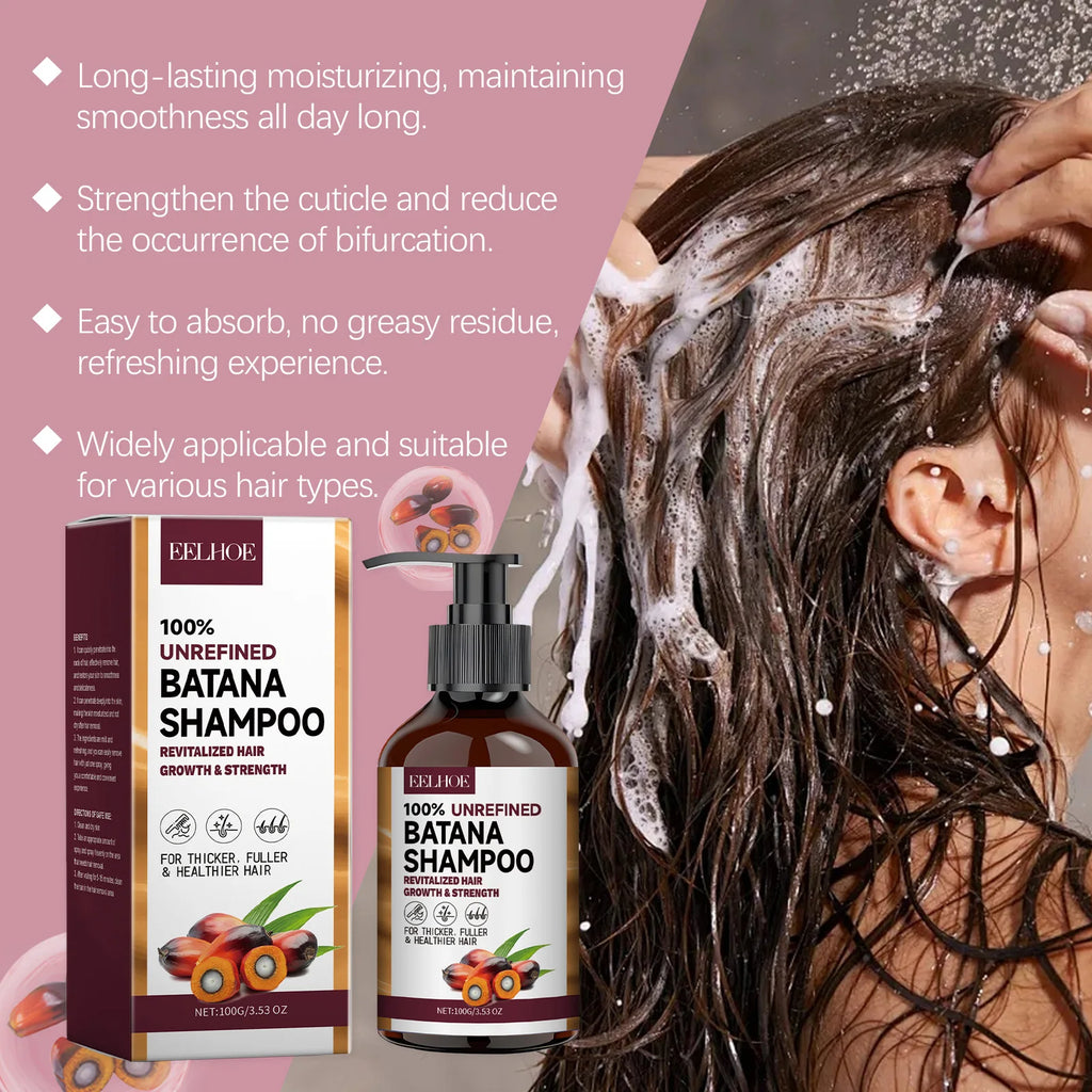 Batana Oil Shampoo Deep Cleaning Moisturizing Smooth Anti Frizzy Repair Damaged Hair Regulate Scalp Oil Regrowth Hair Care Set