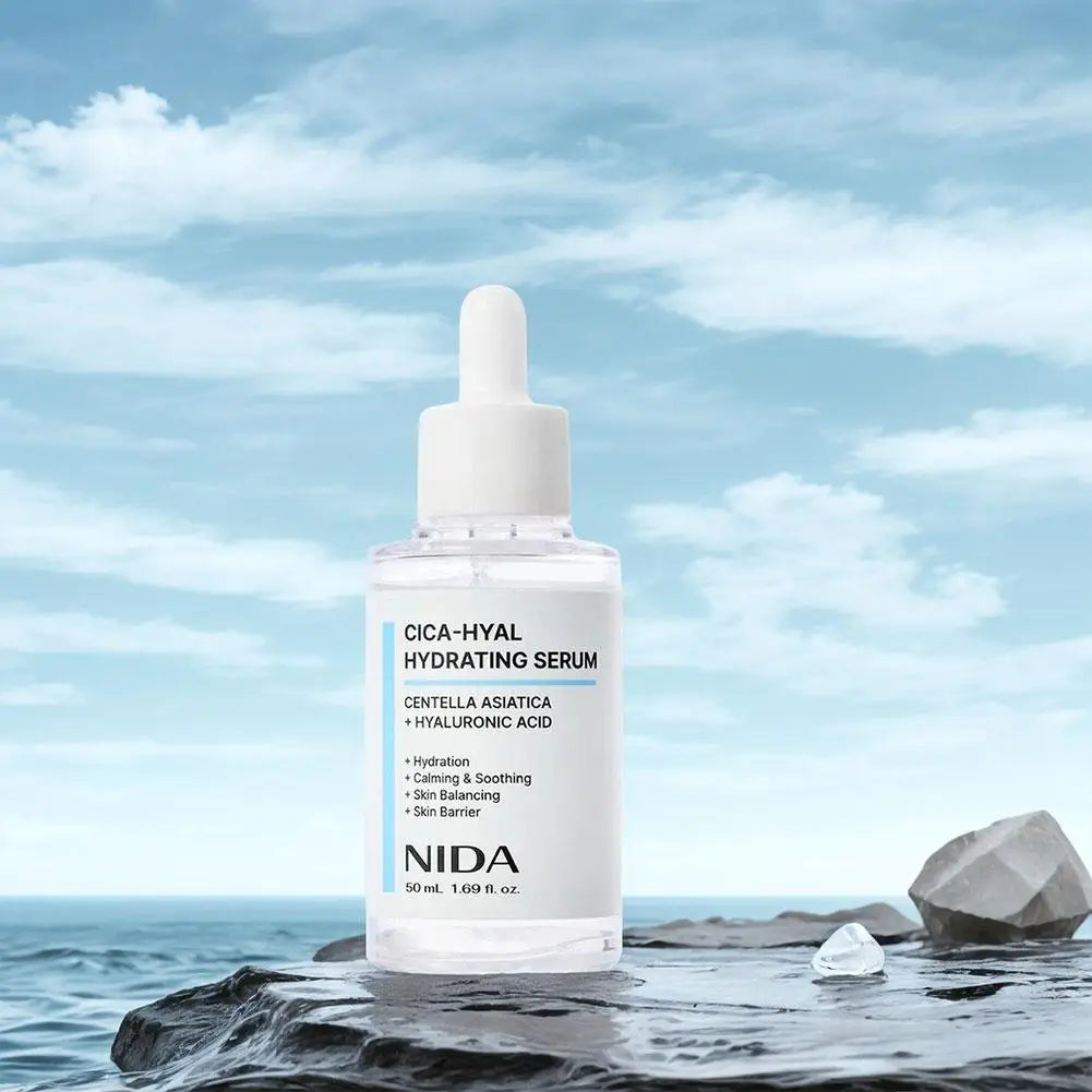 NIDA CICA-HYAL Hydrating Serum 50ml Hyaluronic Acid Soothes Sensitive Skin Reduce Redness Repair Barrier Skincare