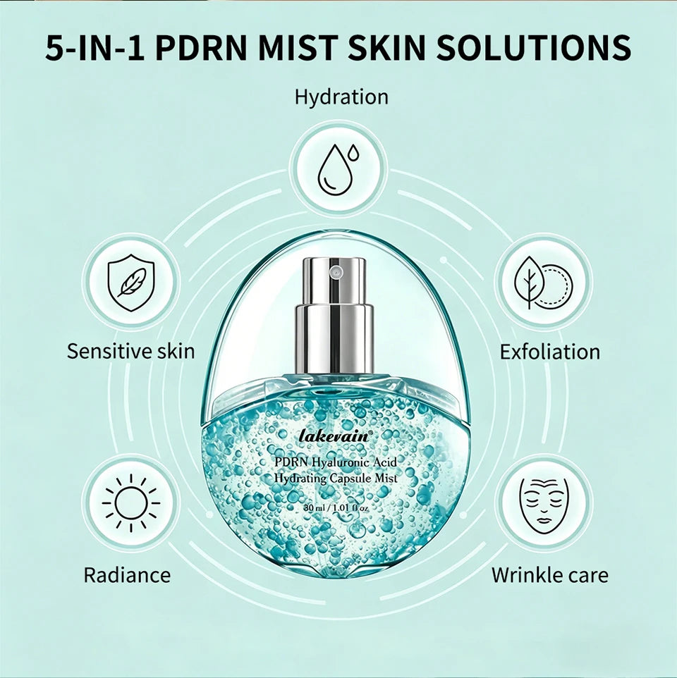 PDRN Collagen Glow Facial Serum Spray Instant Plumping Firming Deep Moisture Hydrating Face Mist  Korean Skincare