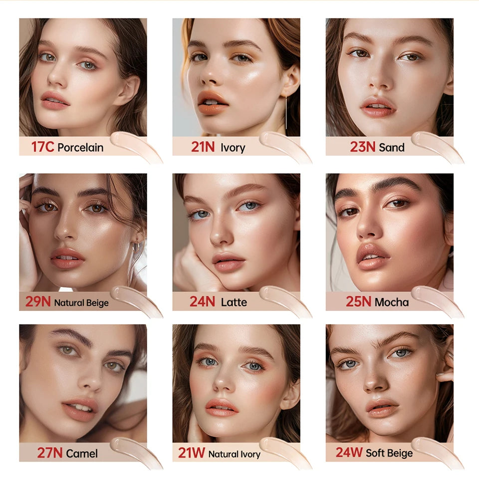 Lakerain Cushion Foundation Sunscreen Waterproof Long-lasting Brighten Foundation Cream Women Base Makeup Face Korean Cosmetics