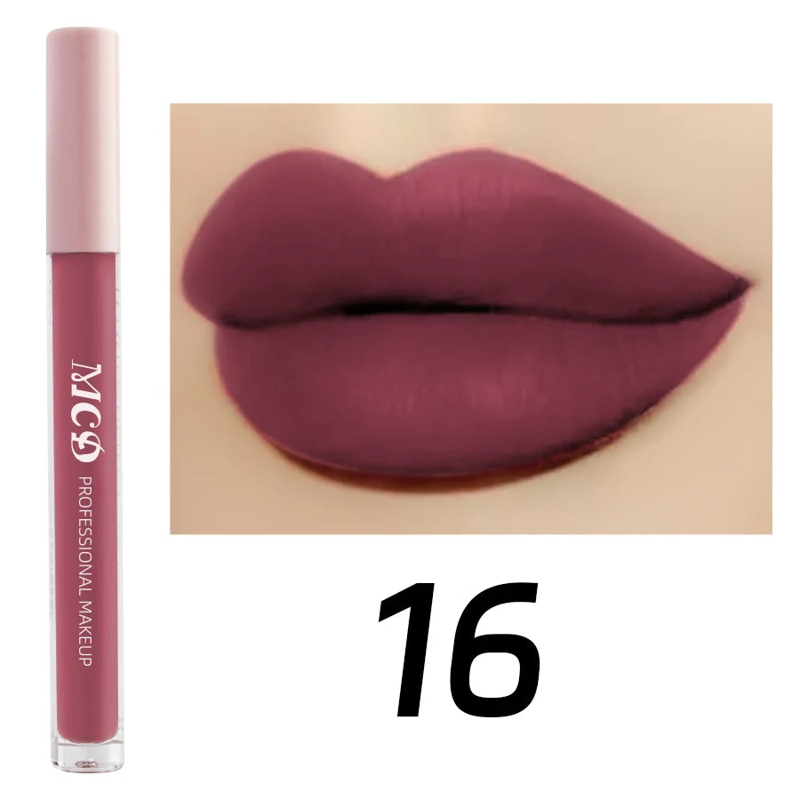 Dark Brown Matte Velvet Lip Gloss Waterproof Liquid Lipstick Nude Brown Lips Korean Makeup for Lip Tint Lip Glaze Cosmetics