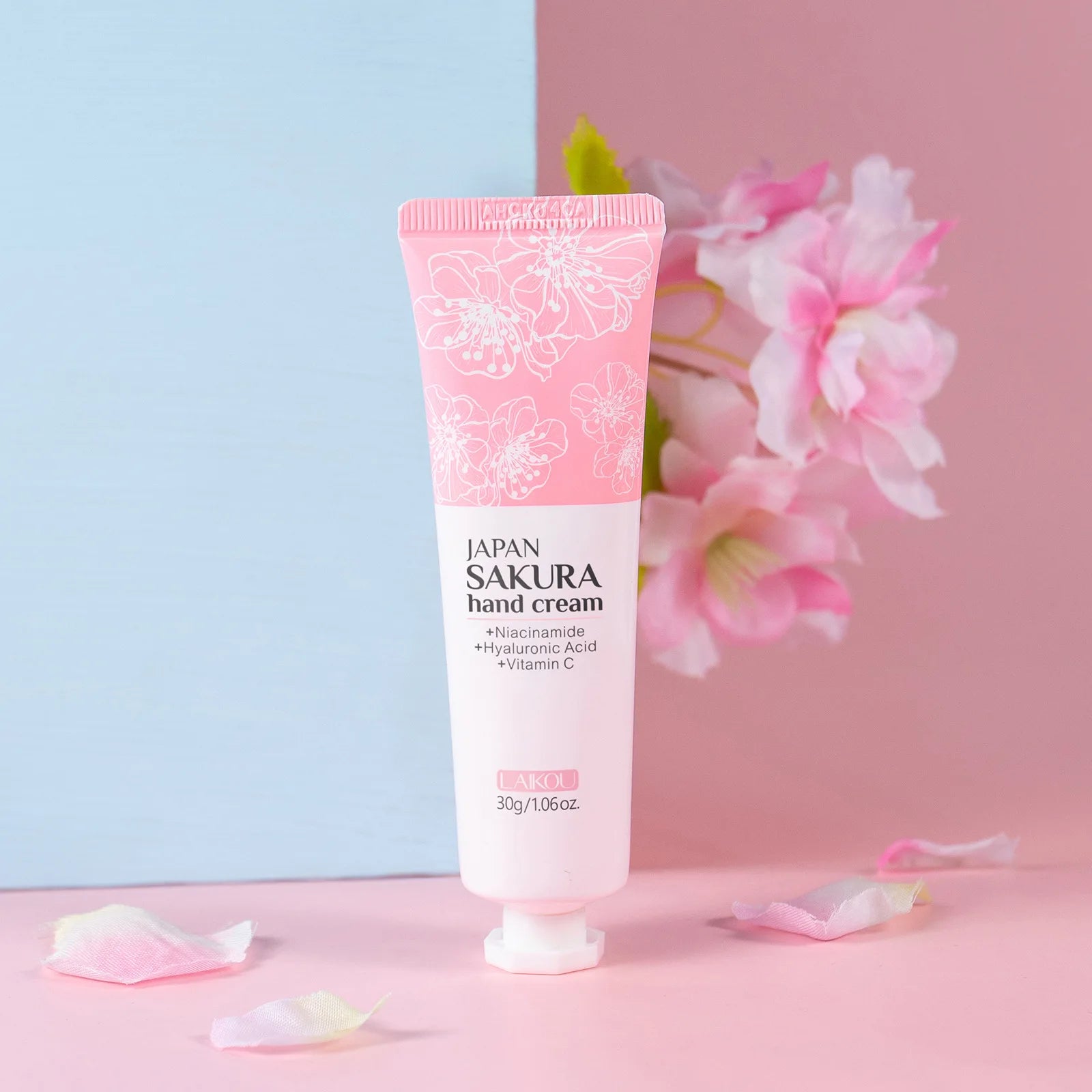 LAIKOU Sakura Hand Cream Whitening Wrinkle Removal Anti-crack Moisturizing Nourishing  Lotion Intensive Repair Hand Gream 30g