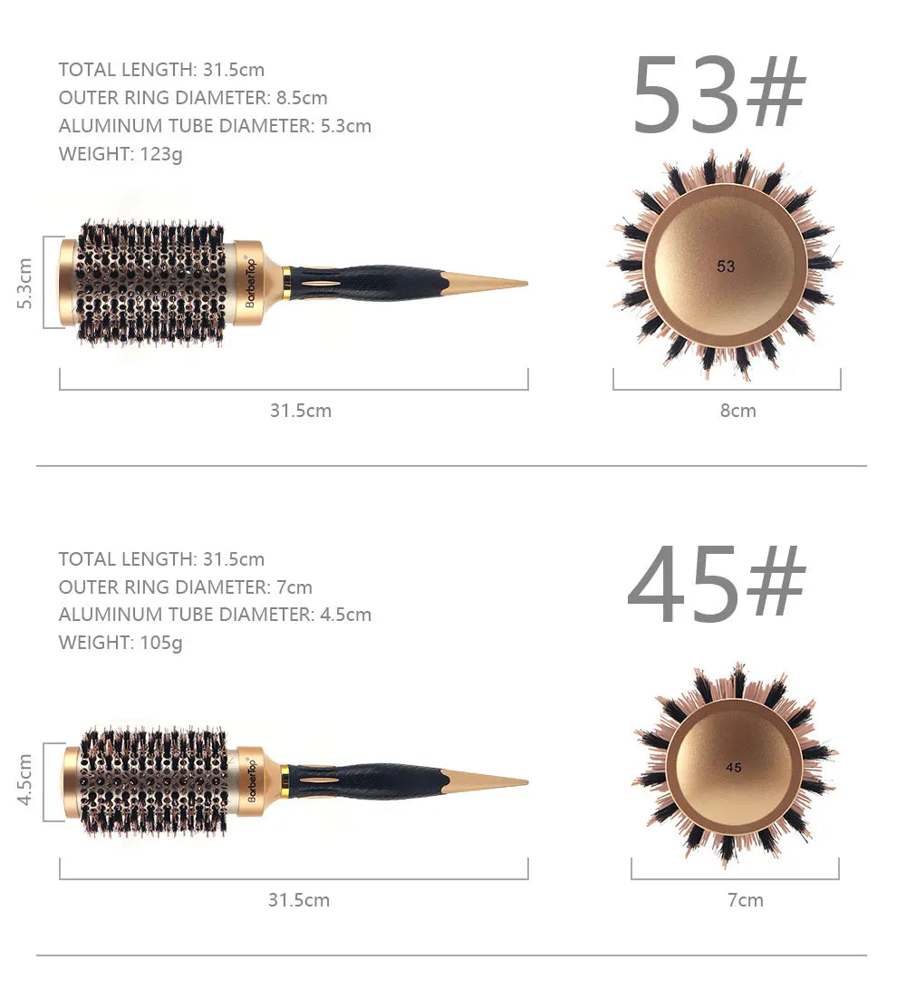Hair Salon Round Rolling Hairdressing Comb Professional Women Straight Curly Combs Barbershop Curling Styling Tools Supplies