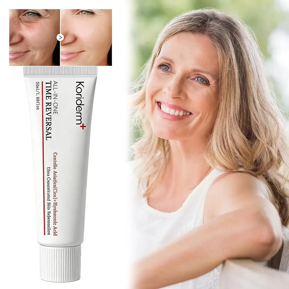 Koriderm Centella Asiatica Hyaluronic Acid Cream, Time Reversal, Anti-Aging, Fast-Absorb, Firming & Brightening Facial Skin Care