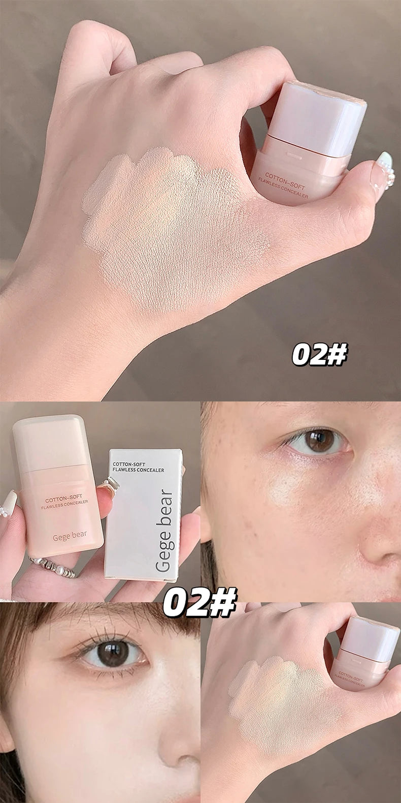 Full Coverage Hydrating Concealer,Lightweight Long Wear Concealer for Dark Circles Acne Scars&Blemishes,Long Lasting Face Makeup