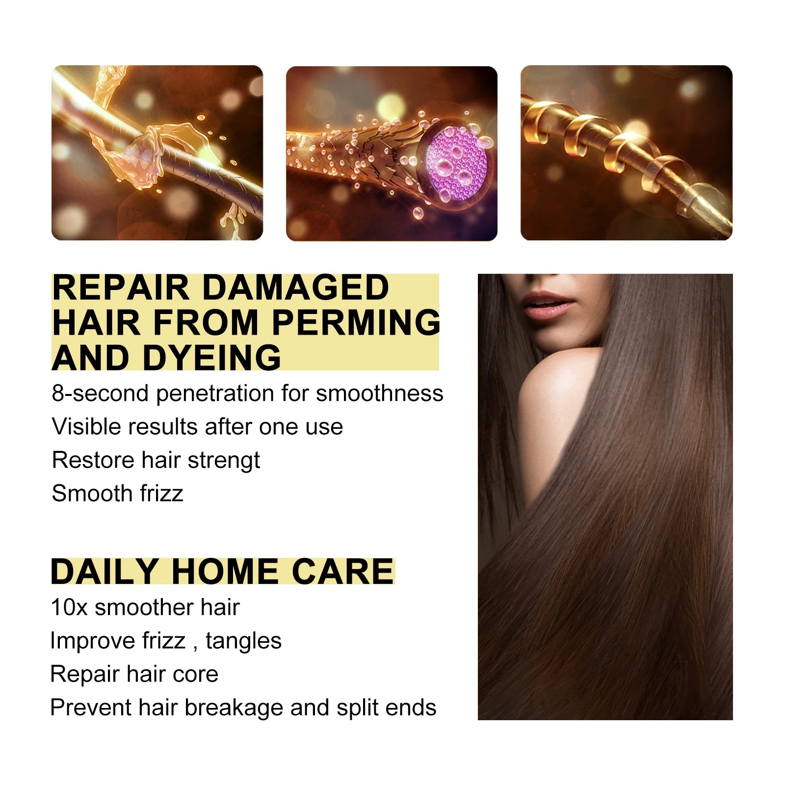 Keratin 8‑Second Hair Mask – Anti‑Frizz & Breakage Repair