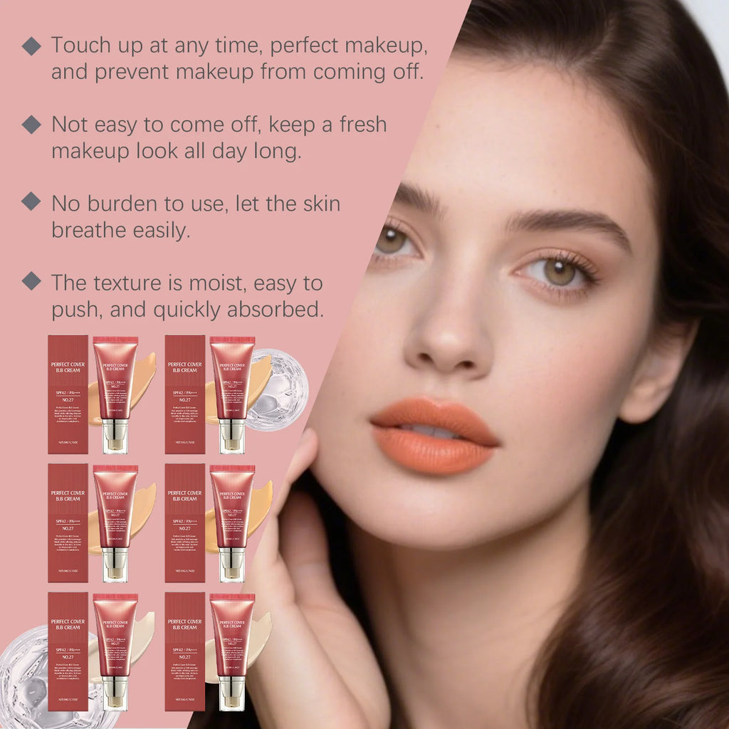 SPF42 PA+++ BB Cream – Full‑Coverage Liquid Foundation for Smooth, Even, Radiant Skin