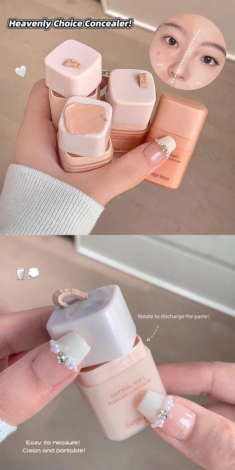 Full Coverage Hydrating Concealer,Lightweight Long Wear Concealer for Dark Circles Acne Scars&Blemishes,Long Lasting Face Makeup